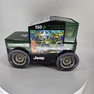 Eurographics Jeep Army‎ Truck 550 Piece Jigsaw Puzzle in Collectible 3D Jeep Tin